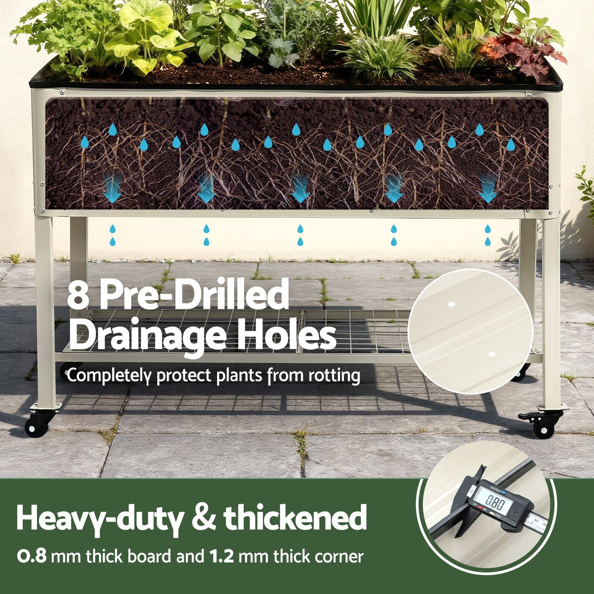 Mobile Raised Garden Bed With Wheels