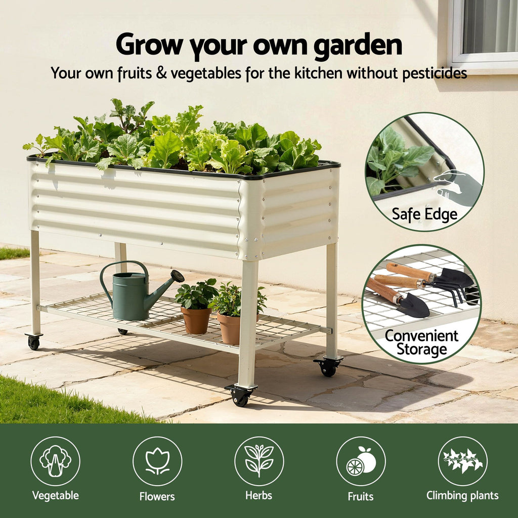 Mobile Raised Garden Bed With Wheels