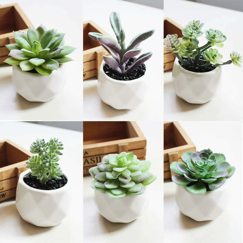 18 pcs Artificial Succulent Plants Flocking Potless Mini Fake Succulent Plants For Lotus Landscape Decorative Garden