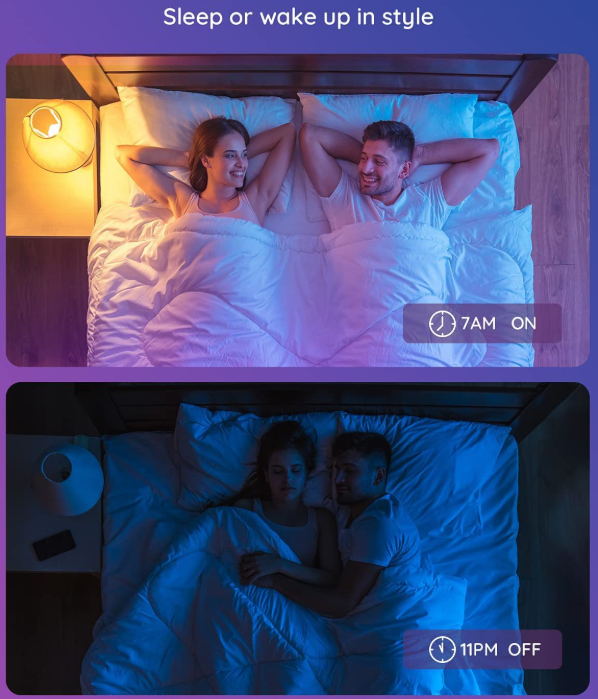 4 Pack Smart Light Bulbs,WiFi & Bluetooth LED Light Bulb That Works with Alexa & Google Home, Color Changing Light Bulb, 9W  E27 2.4Ghz WiFi Light Bulbs Tuya Smart APP