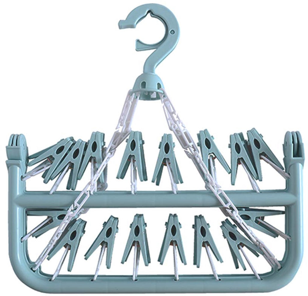 Sock Dryer - Clothesline - 32 Clips - Sock Hanger - Wasrek - Wasrek - Carousel - Drying Carousel - Clothes Hanger - Sock Drying Rack - Blue