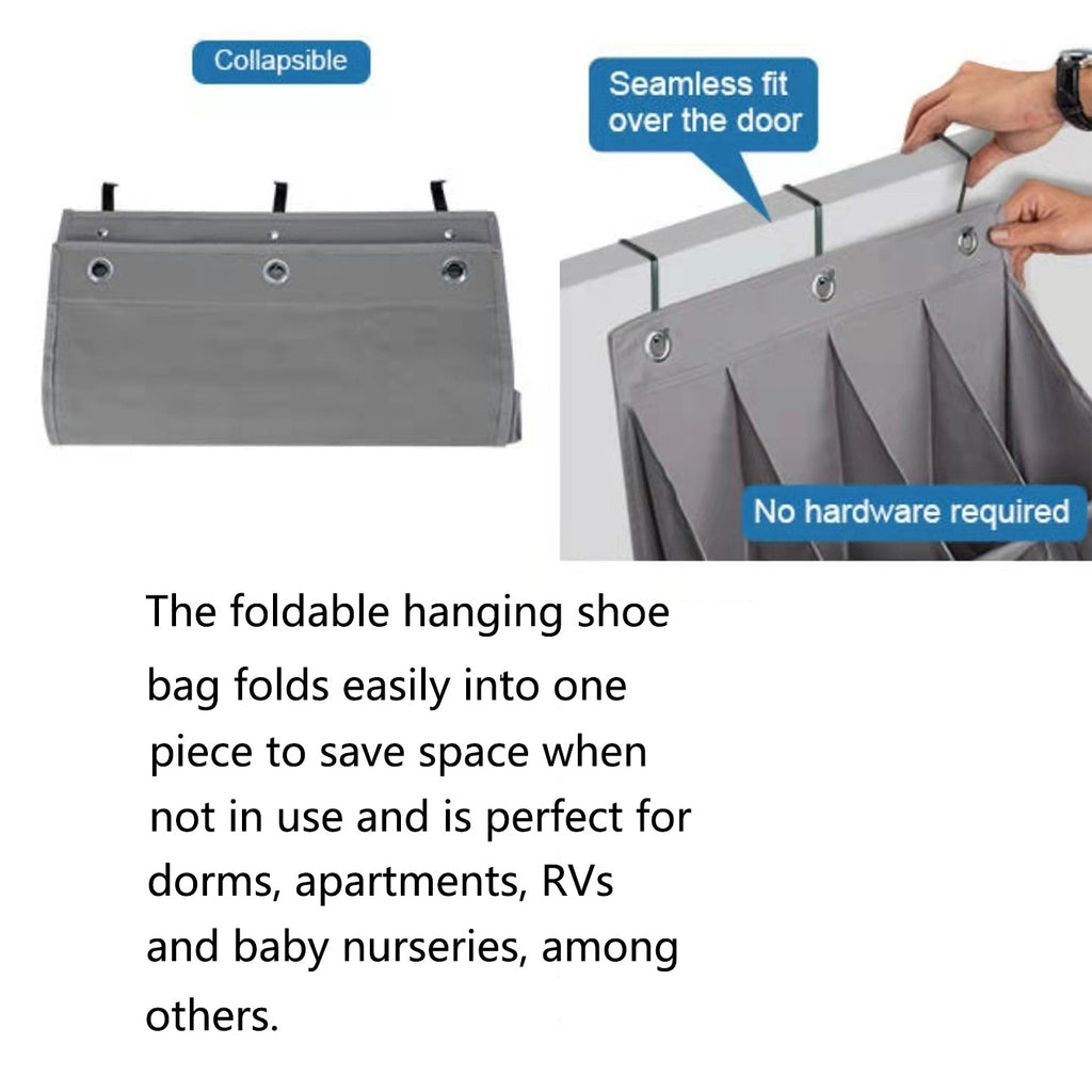 Wall-mounted Shoe and Hat Rack with Hooks, Multi-functional Storage for Door Hanging, Gray