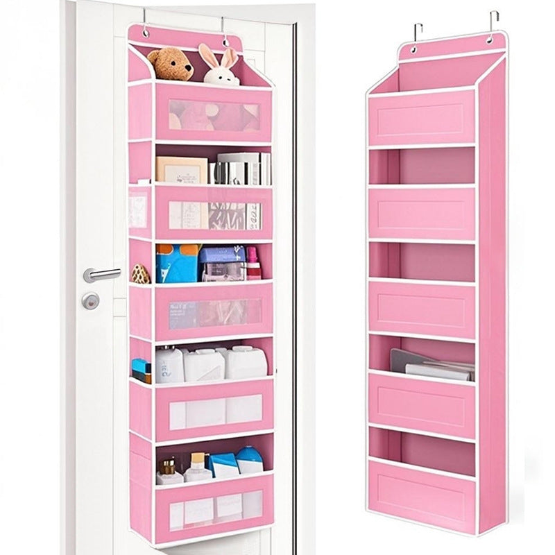 1 piece Wall-mounted Doll Rack with Hooks, Multi-functional Storage Rack for Door, Gray