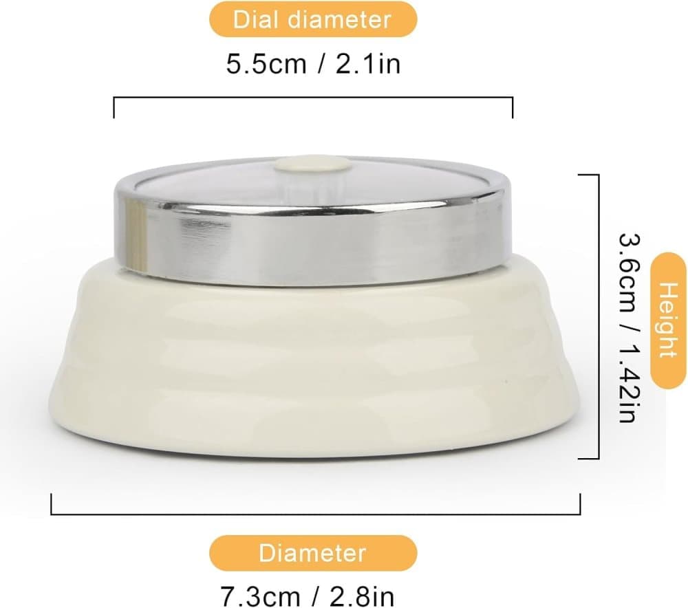 60 Minute Mechanical Kitchen Timer with Magnet, Stainless Steel Black, 3.6 x 7.3cm