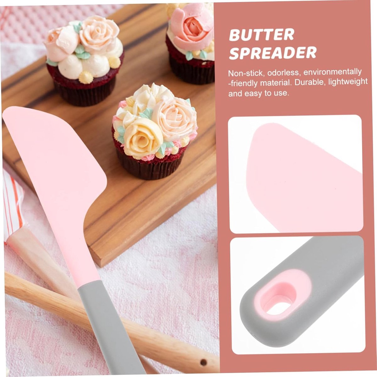 2-piece silicone cake scraper - non-stick baking tool - easy to clean and store - essential kitchen tool set