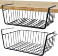 Closet Hanging Basket - 2 Pieces - Hanging Baskets - Storage Baskets - Cabinet Baskets - Tidy Hanging Basket - Hanging Basket for Closet - Hanging Basket for Under Shelf - Organizer - Desk and Kitchen Cabinet Organizer - Hanging - No Drilling Required - M