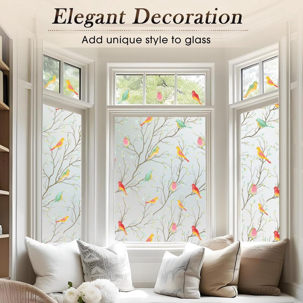 Window film - 45x200cm - privacy window film - stained glass window film - Privacy - Decorative film - static window film - Self-adhesive - Stained Glass - window film - for front door, bathroom, heat control, anti-UV