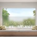 Window Privacy Film - Window Film - Anti-Peek Window Film - Glueless Frosted Privacy Film - Self-Adhesive Window Film - Flower Garden Window Stickers - Static Anti-Peek Window Film - for Kitchen, Bathroom, Window - Blackout Frosted Glass Film - 44 x 200 c