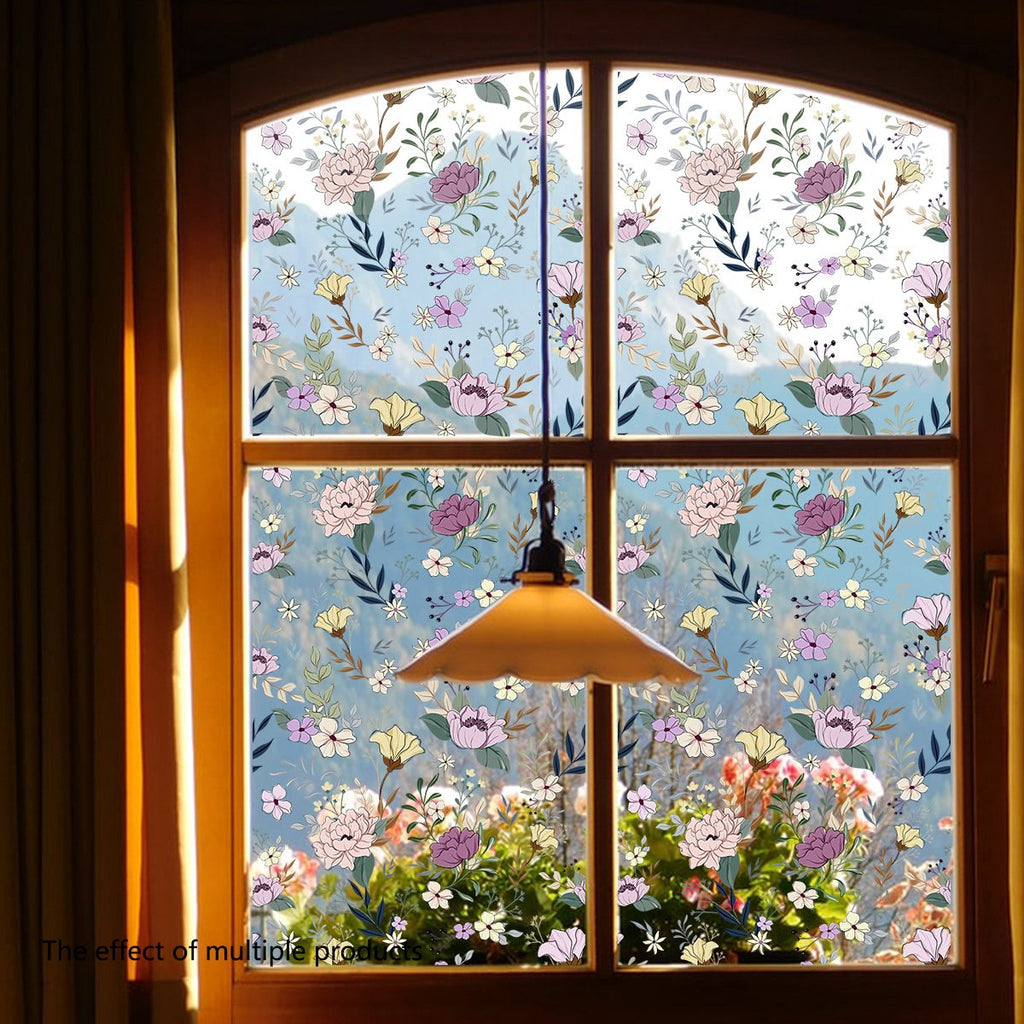 Static window sticker - window sticker - Wall decoration - 45*100cm - flower plant - PVC - B