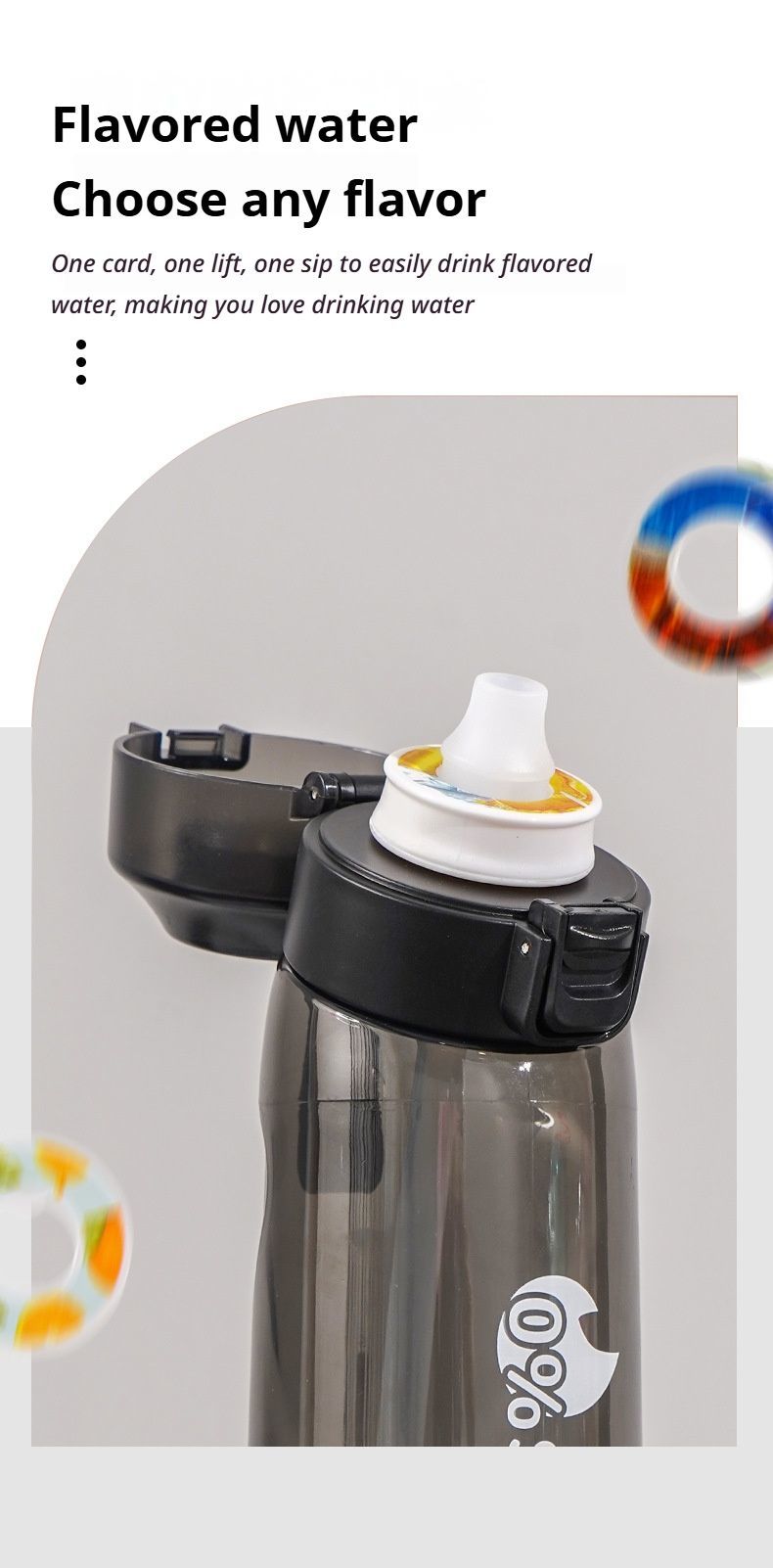 0 Sugar 0 Calorie Scented Water Bottle Blue 7 Rings