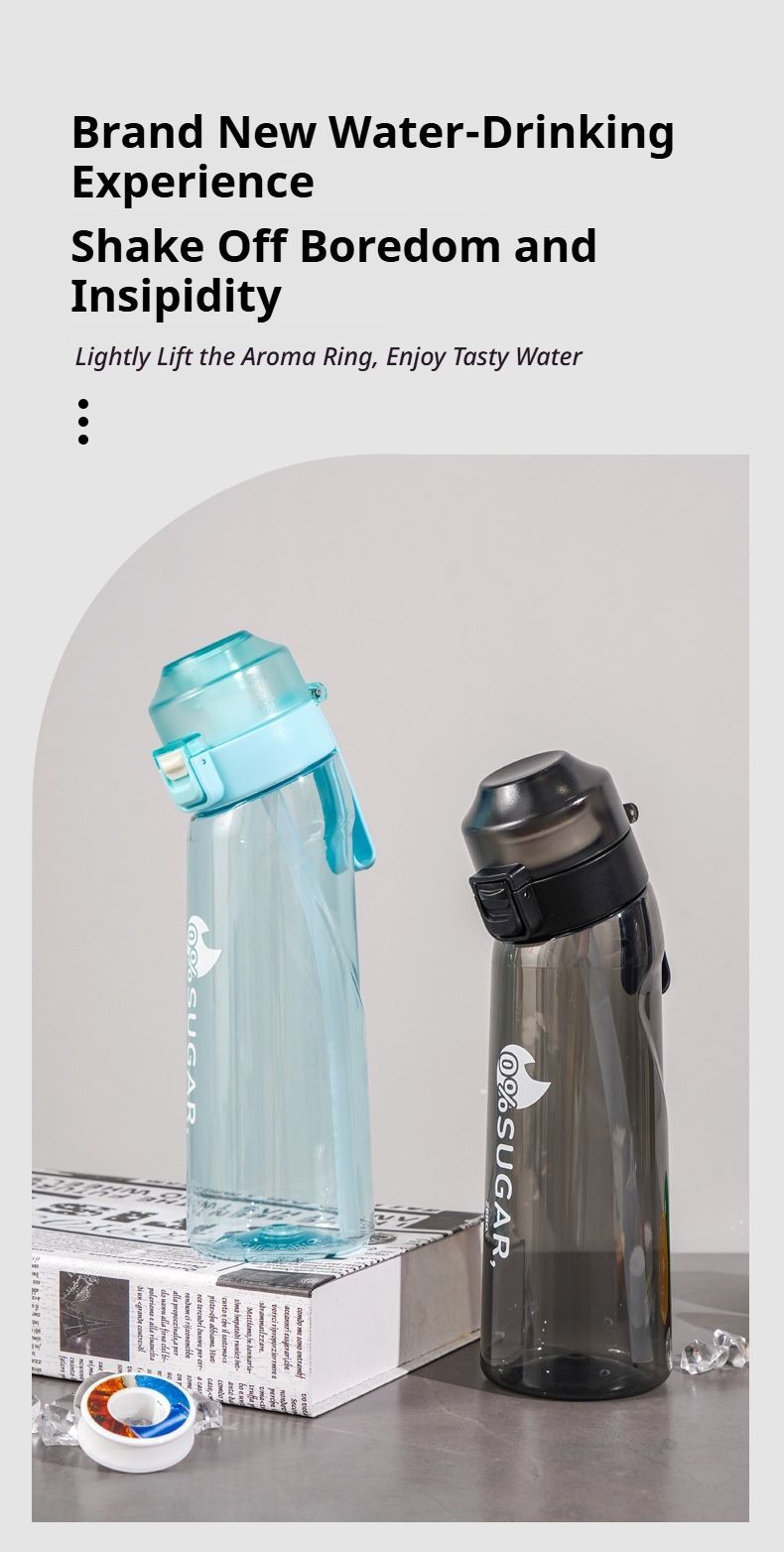 0 Sugar 0 Calorie Scented Water Bottle Matte Blue 7 Rings