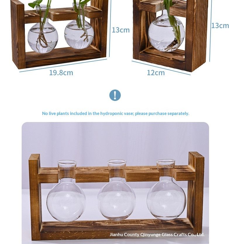 HydroponicWoodenFramewithSnap-On-SphericalDoubleBottle
