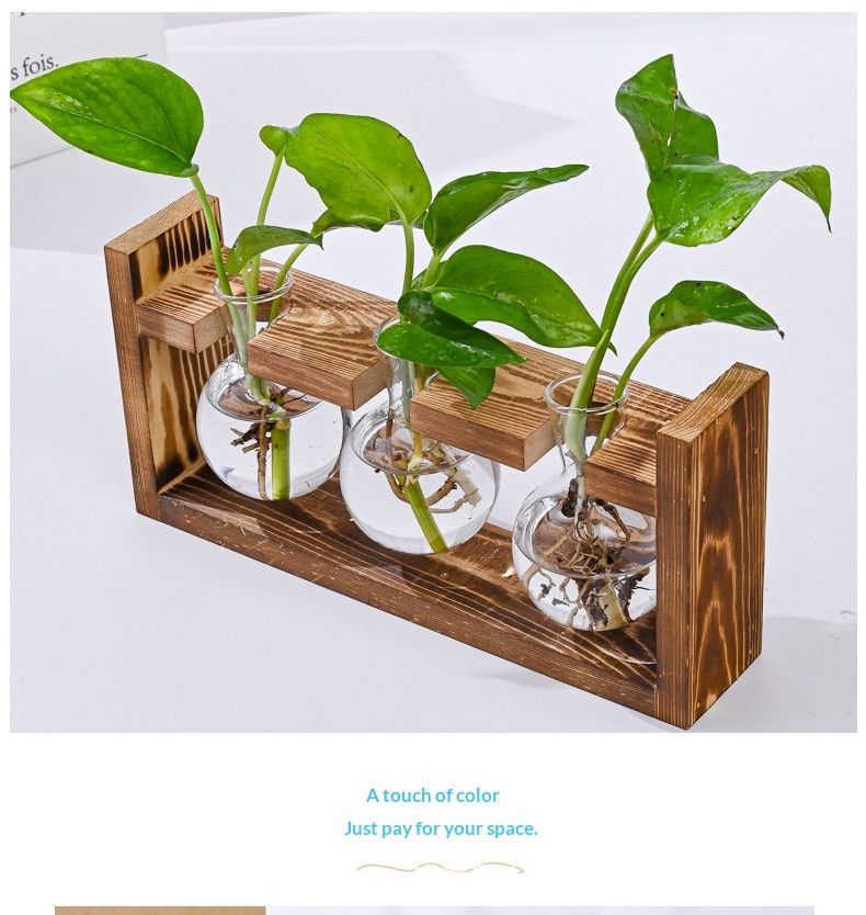 HydroponicWoodenFramewithSnap-On-SphericalDoubleBottle