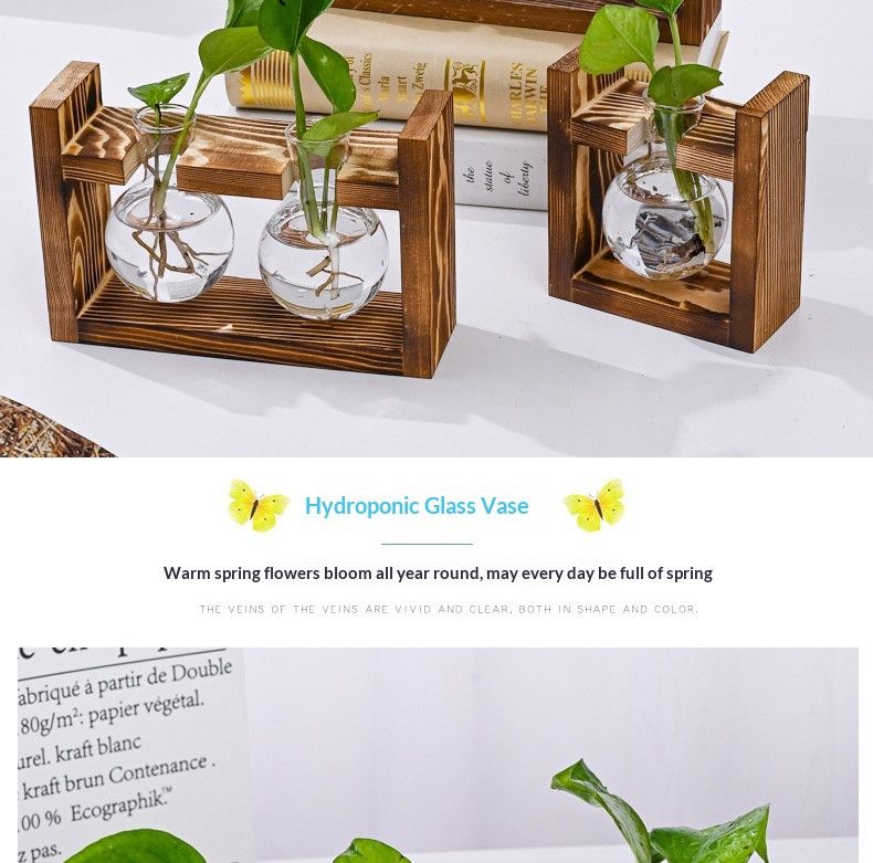 HydroponicWoodenFramewithSnap-On-SphericalSingleBottle