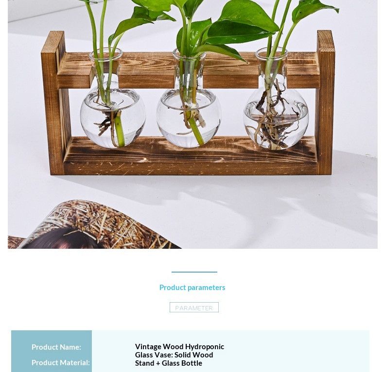 HydroponicWoodenFramewithSnap-On-SphericalSingleBottle