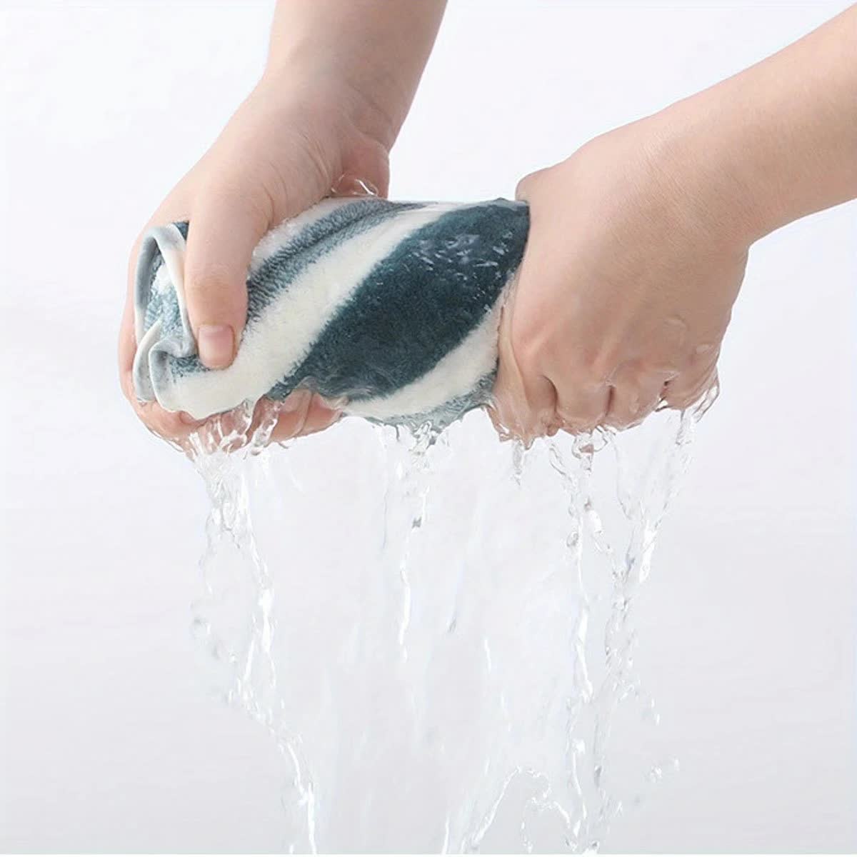 12PCS Thick Absorbent Lint-Free Coral Fleece Kitchen Cleaning Cloth, Easily Removes Grease, Hangable for Drying.PINK