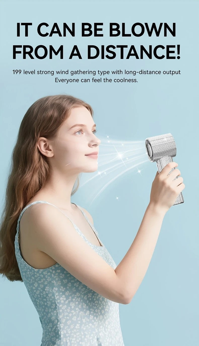 White Diamond /Diamond - style Handheld Mini Fan, Exquisite and Long - lasting Battery Life
