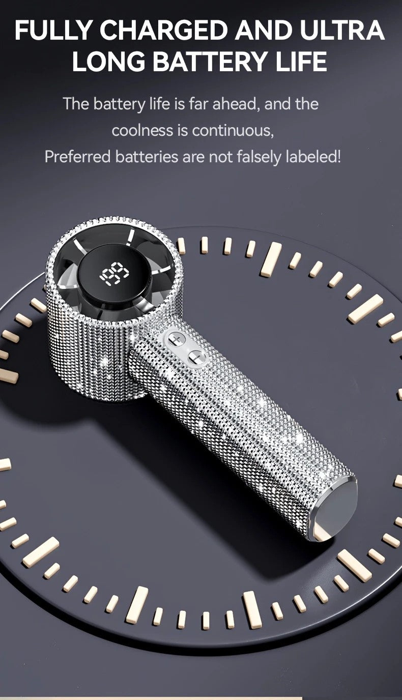 White Diamond /Diamond - style Handheld Mini Fan, Exquisite and Long - lasting Battery Life