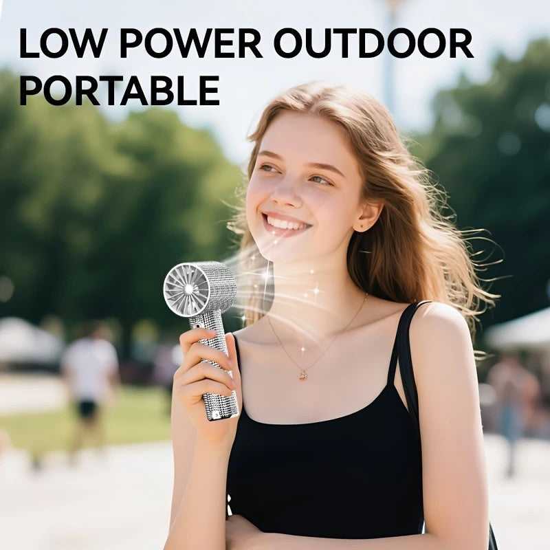 White Diamond /Diamond - style Handheld Mini Fan, Exquisite and Long - lasting Battery Life