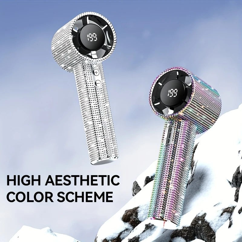 White Diamond /Diamond - style Handheld Mini Fan, Exquisite and Long - lasting Battery Life