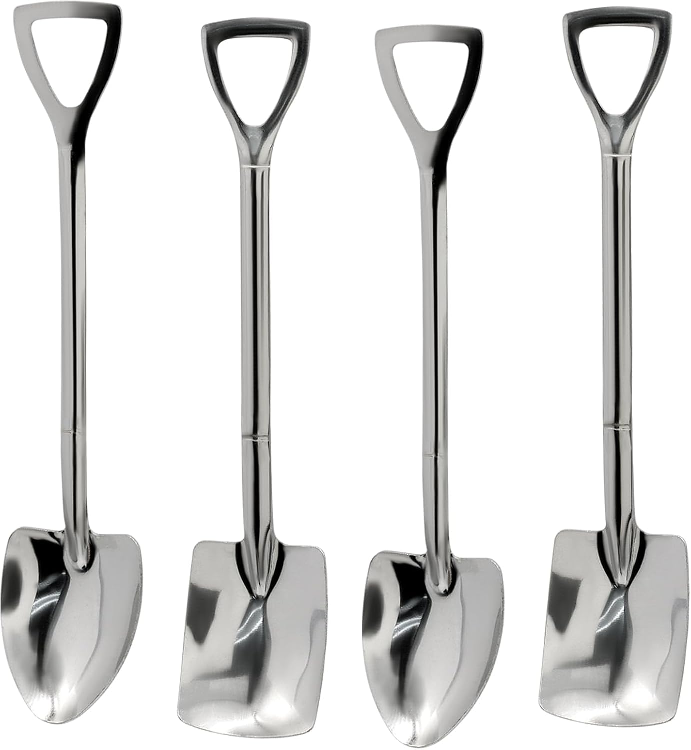 4 Pack Dessert Spoon Set, 5.9 Inch Stainless Steel Coffee Spoons, Perfect for Tea Appetizer Party Supplies/Home and Party(Silver)