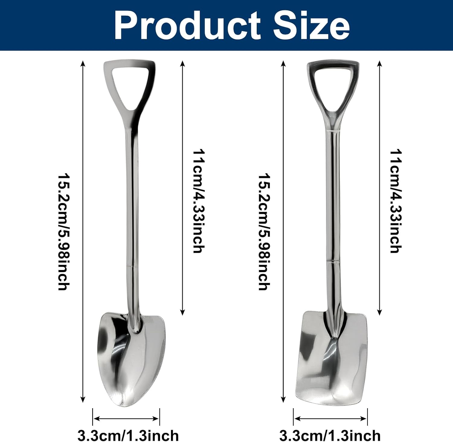 4 Pack Dessert Spoon Set, 5.9 Inch Stainless Steel Coffee Spoons, Perfect for Tea Appetizer Party Supplies/Home and Party(Silver)