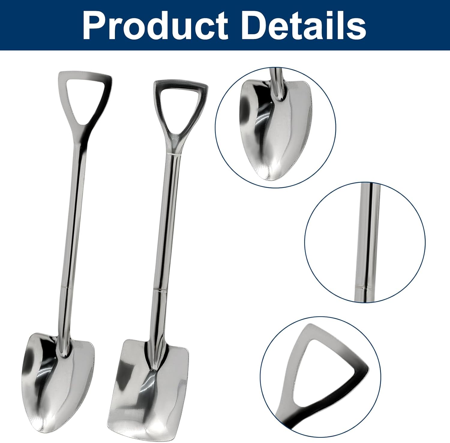 4 Pack Dessert Spoon Set, 5.9 Inch Stainless Steel Coffee Spoons, Perfect for Tea Appetizer Party Supplies/Home and Party(Silver)