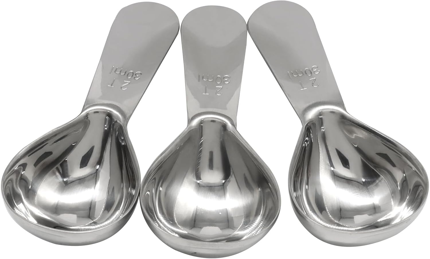 3 Pack Coffee Scoop Stainless Steel Measuring Spoon, Short Handle 2 Tablespoon Coffee Spoons Compact Design, Fits into Canisters for Ground Coffee/Spices & Protein Powder(2Tbsp/30ml)