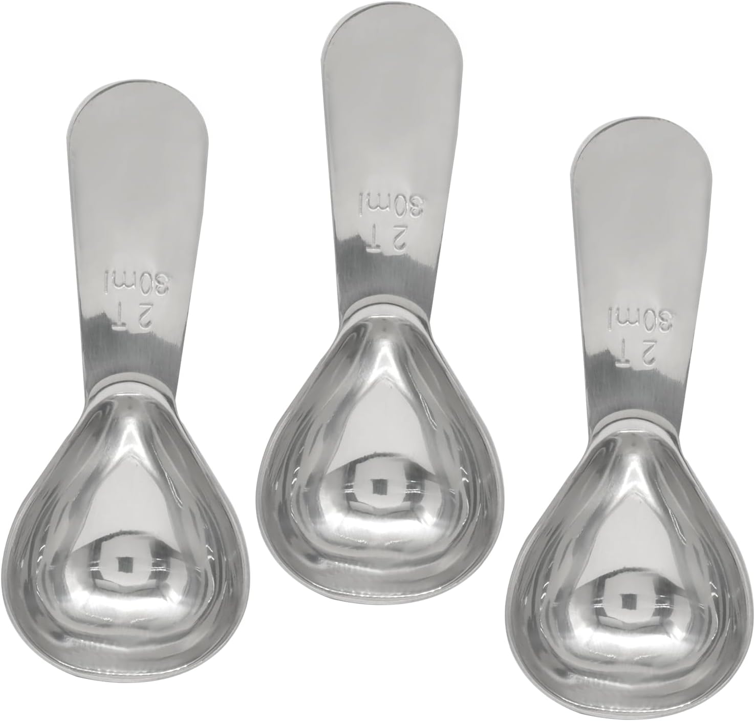 3 Pack Coffee Scoop Stainless Steel Measuring Spoon, Short Handle 2 Tablespoon Coffee Spoons Compact Design, Fits into Canisters for Ground Coffee/Spices & Protein Powder(2Tbsp/30ml)