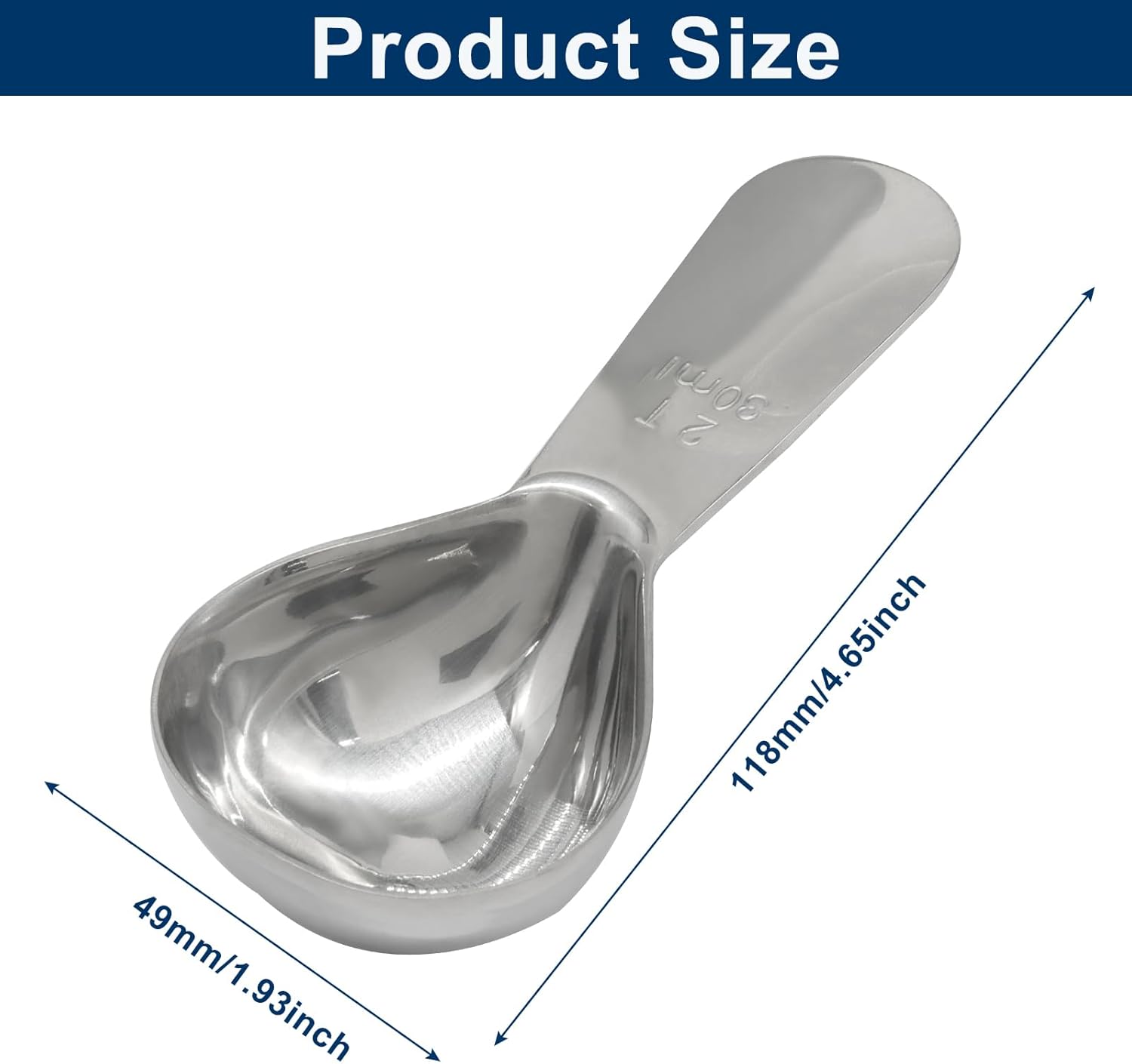 3 Pack Coffee Scoop Stainless Steel Measuring Spoon, Short Handle 2 Tablespoon Coffee Spoons Compact Design, Fits into Canisters for Ground Coffee/Spices & Protein Powder(2Tbsp/30ml)