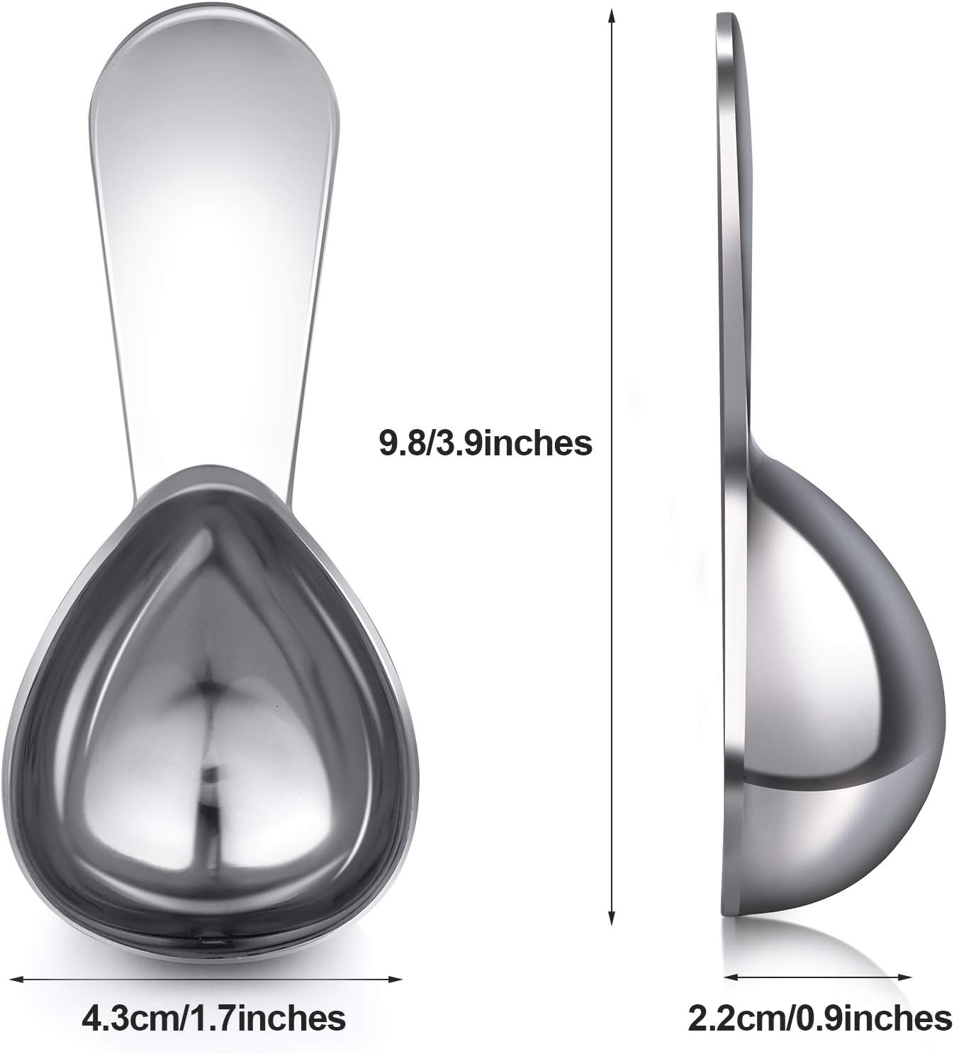 3 Pieces Coffee Scoop Tablespoon Measuring Spoons Stainless Steel Coffee Scoops Short Handle Tablespoon for Tea Sugar Kitchen Gifts(15 ml,Silver)