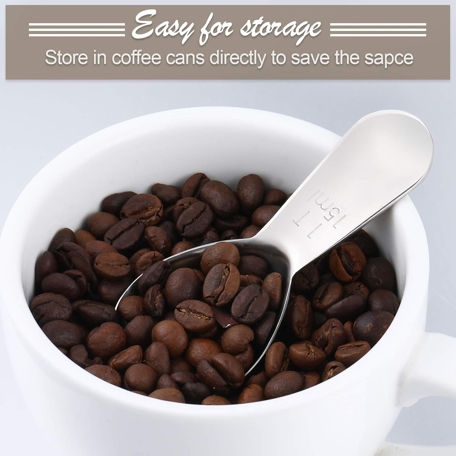 3 Pieces Coffee Scoop Tablespoon Measuring Spoons Stainless Steel Coffee Scoops Short Handle Tablespoon for Tea Sugar Kitchen Gifts(15 ml,Silver)