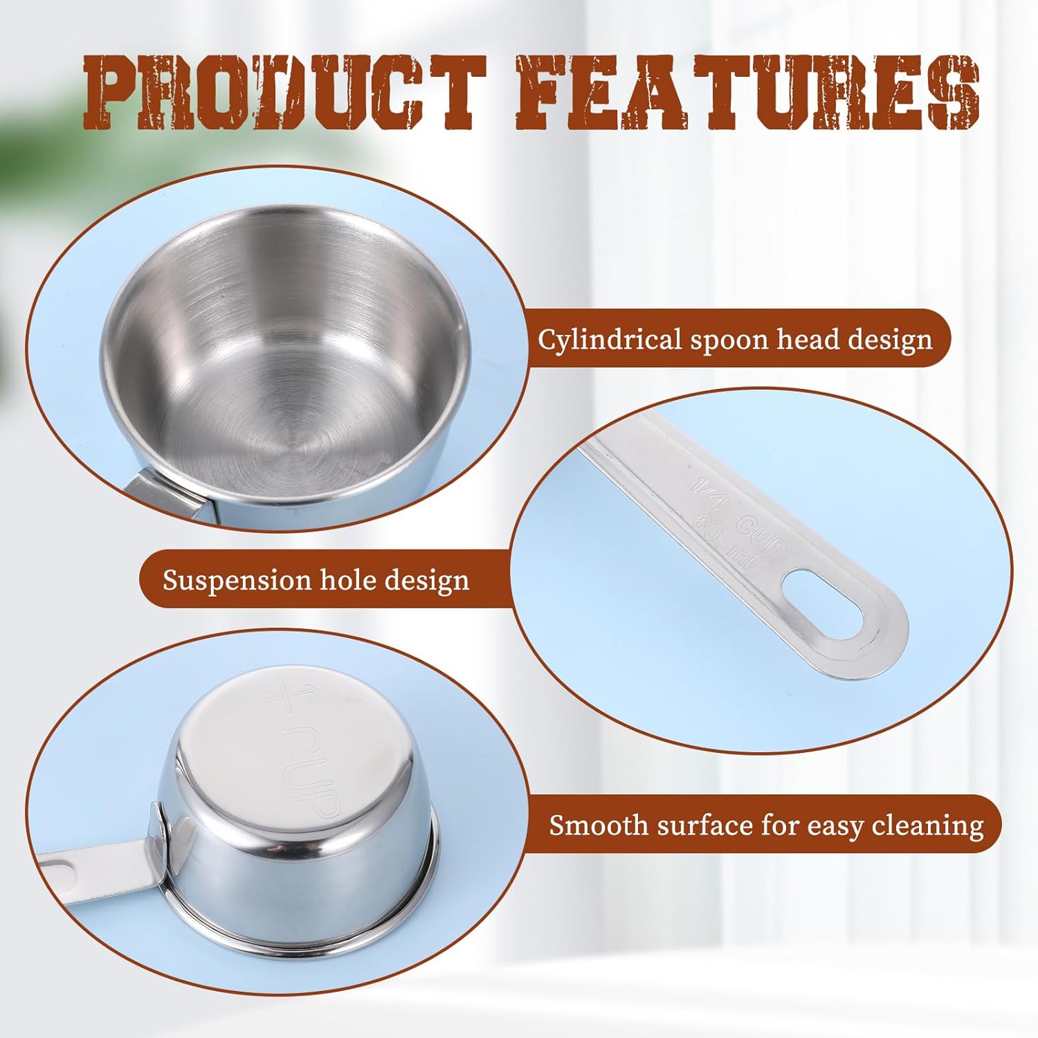 2 Pcs 1/4 Cup Stainless Steel Measuring Cup, 60ml, 2oz Metal Measuring Cups Coffee Measuring Cups Measure Scoop or Cooking, Baking, Kitchen Wet and Dry Ingredients, Dishwasher Safe