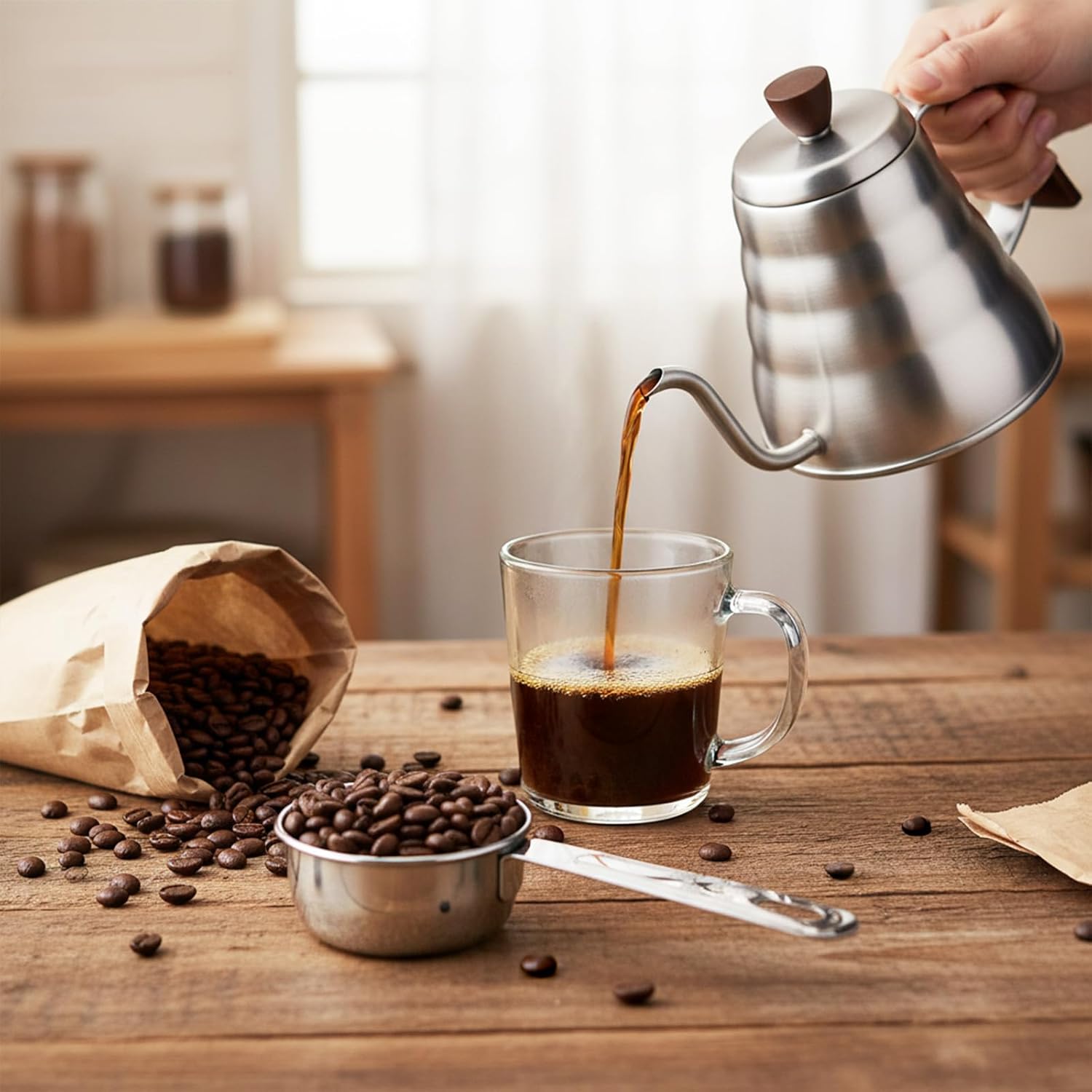 2 Pcs 1/4 Cup Stainless Steel Measuring Cup, 60ml, 2oz Metal Measuring Cups Coffee Measuring Cups Measure Scoop or Cooking, Baking, Kitchen Wet and Dry Ingredients, Dishwasher Safe