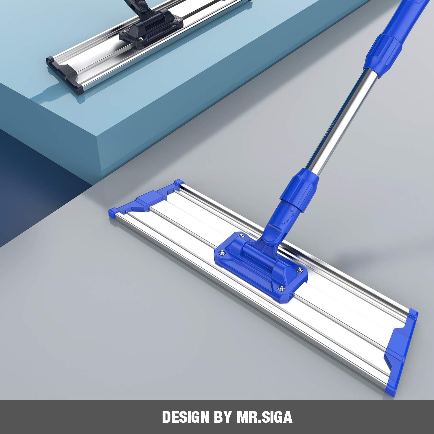 18" Professional Microfiber Mop for Floor Cleaning, Stainless Steel Telescopic Handle, Includes 2 Washable Premium Microfiber Mop Pads, 1 Scrub Cloth and 1 Dust Cloth