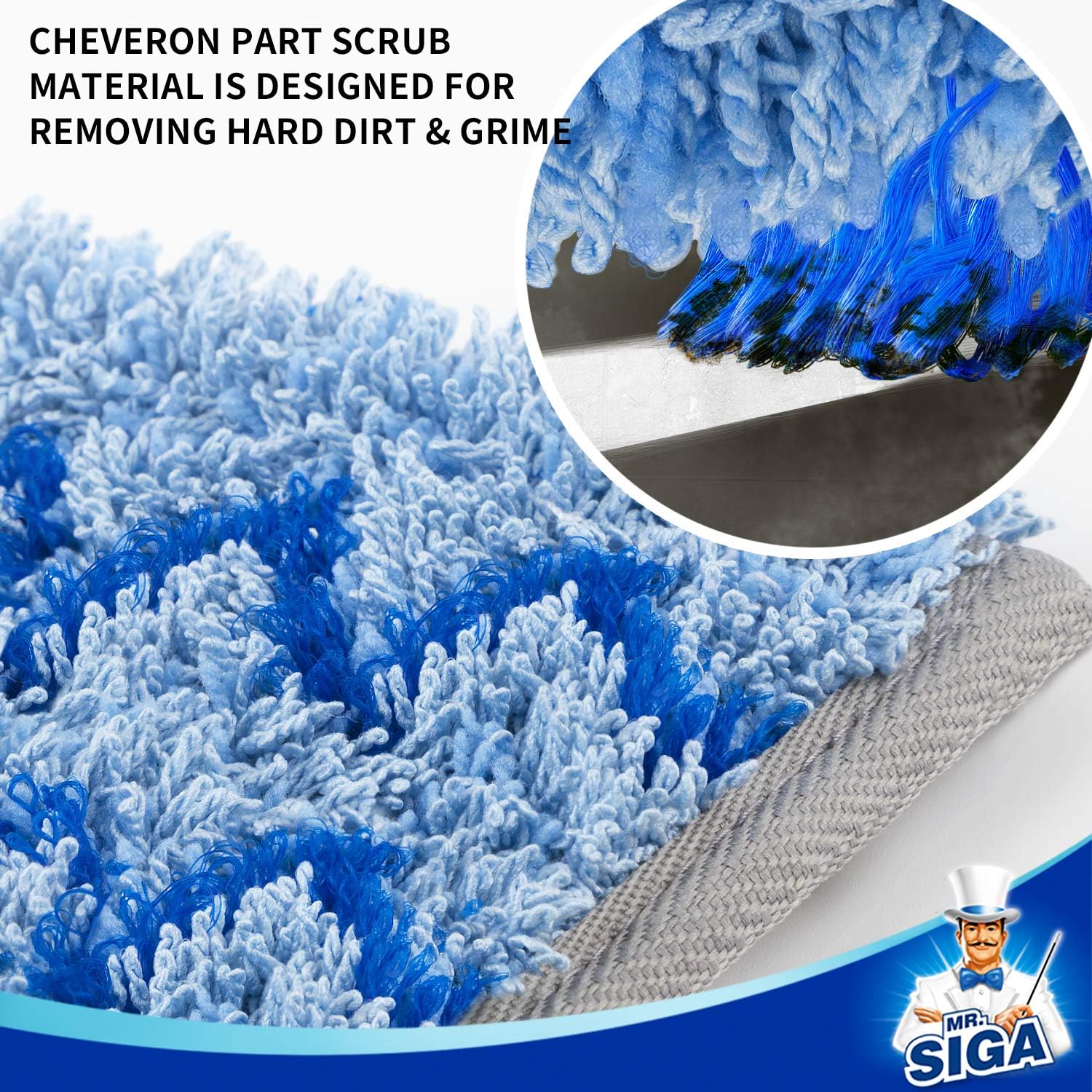 18" Professional Microfiber Mop for Floor Cleaning, Stainless Steel Telescopic Handle, Includes 2 Washable Premium Microfiber Mop Pads, 1 Scrub Cloth and 1 Dust Cloth