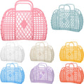 8 Pcs Jelly Bags Bulk Jelly Purse Plastic Basket Party Favor Beach Handbags Easter Egg Basket for Women Girls Kids