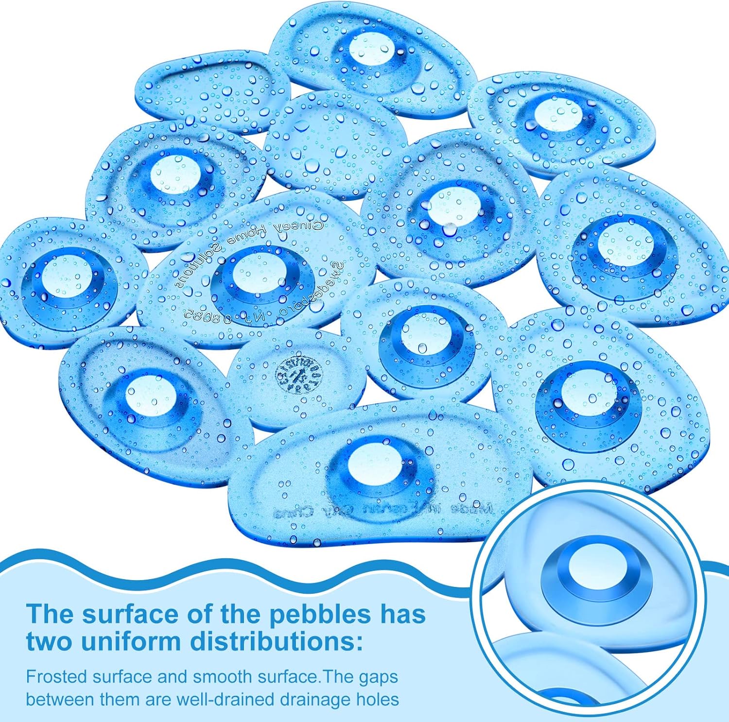 12 Counts Pebble Bath Treads Non Slip Bathtub Stickers with Suction Cups Mat for Smooth Surface Shower Floor Mat, Provides Traction Machine Washable(Green, Blue, Transparent) Green, Transparent -