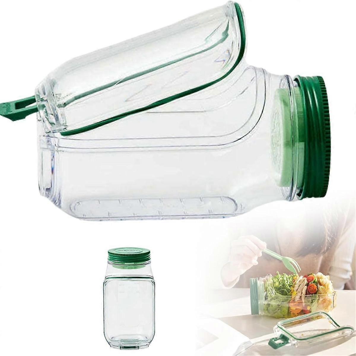2pcs Salad Jar Set Leakproof Reusable Containers for Meal Prep Wet Dry Separation