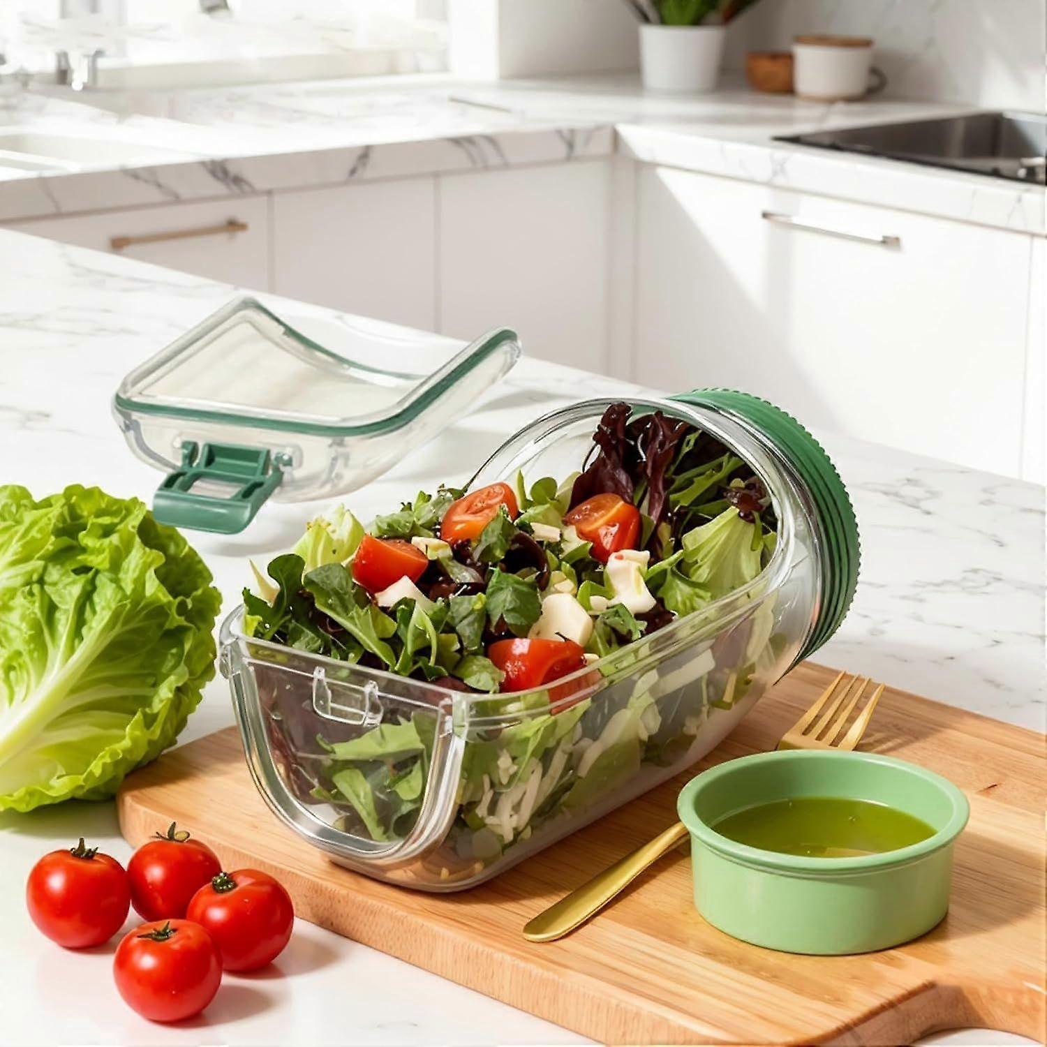 1pc Salad Pod Mason Jar Side Open Portable Salad Container with Lid for Travel