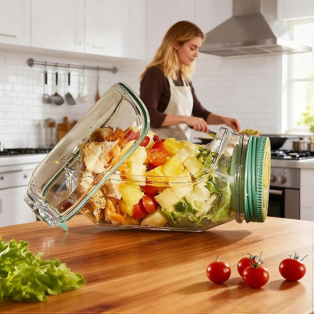 1pc Salad Pod Mason Jar Side Open Portable Salad Container with Lid for Travel