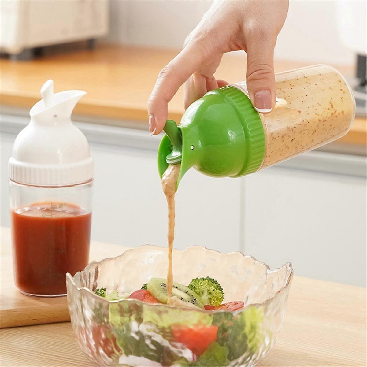 2pcs Salad Dressing Containers Leakproof Shaker Bottles with Lid for Kitchen Use