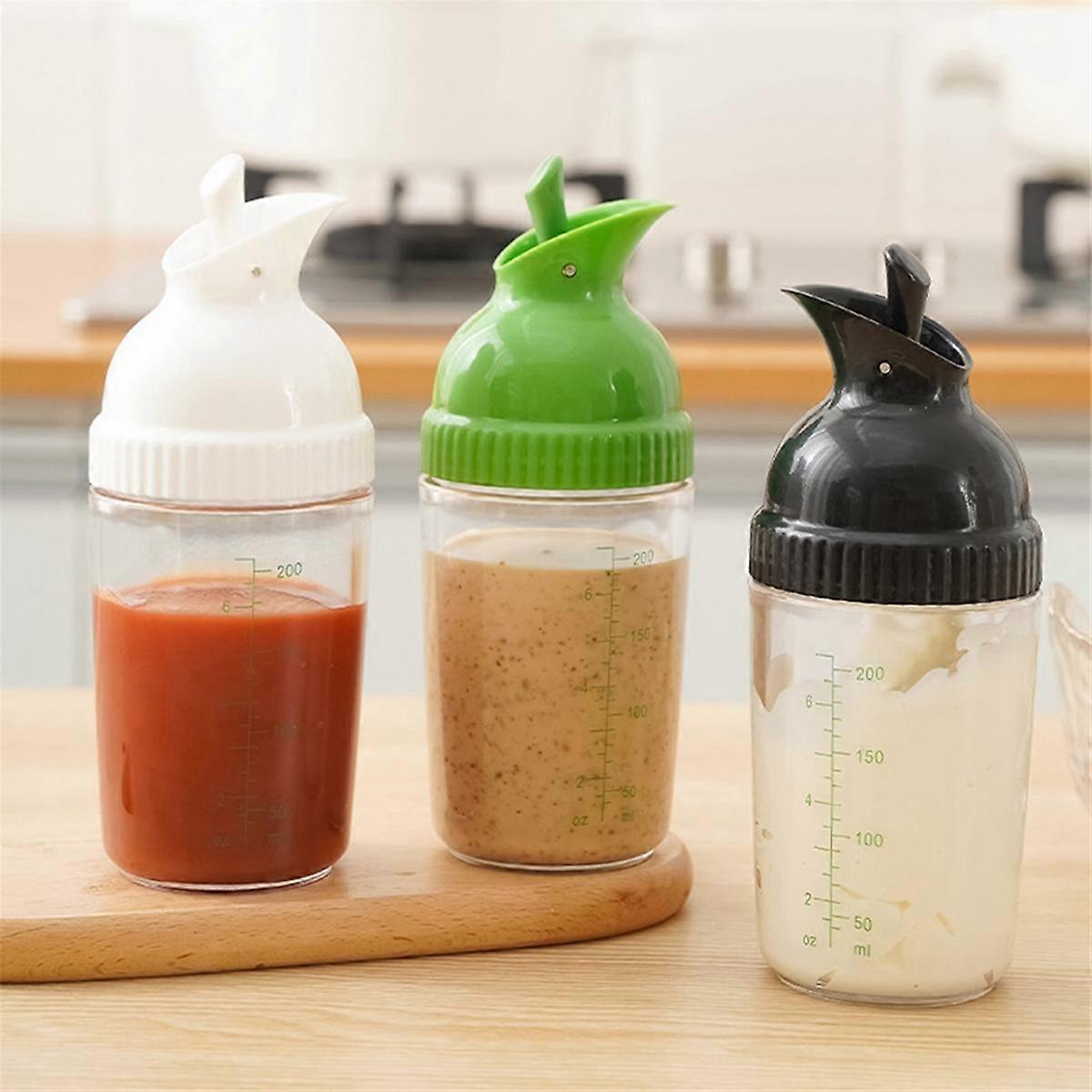 2pcs Salad Dressing Containers Leakproof Shaker Bottles with Lid for Kitchen Use