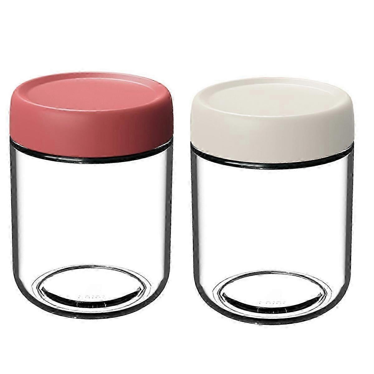 2pcs Oats Containers with Airtight Lids Wide Mouth Glass Mason Salad Jars Leakproof