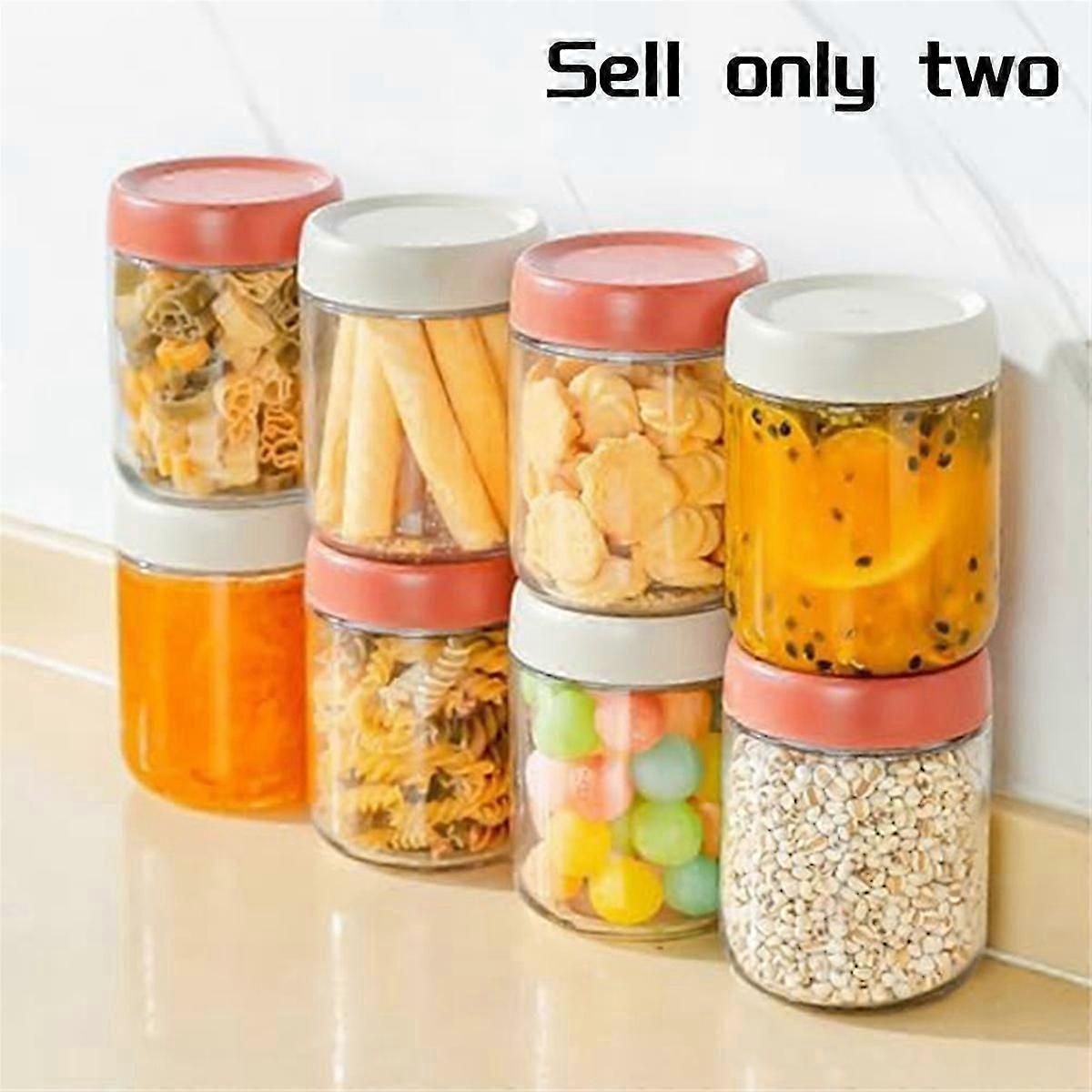 2pcs Oats Containers with Airtight Lids Wide Mouth Glass Mason Salad Jars Leakproof