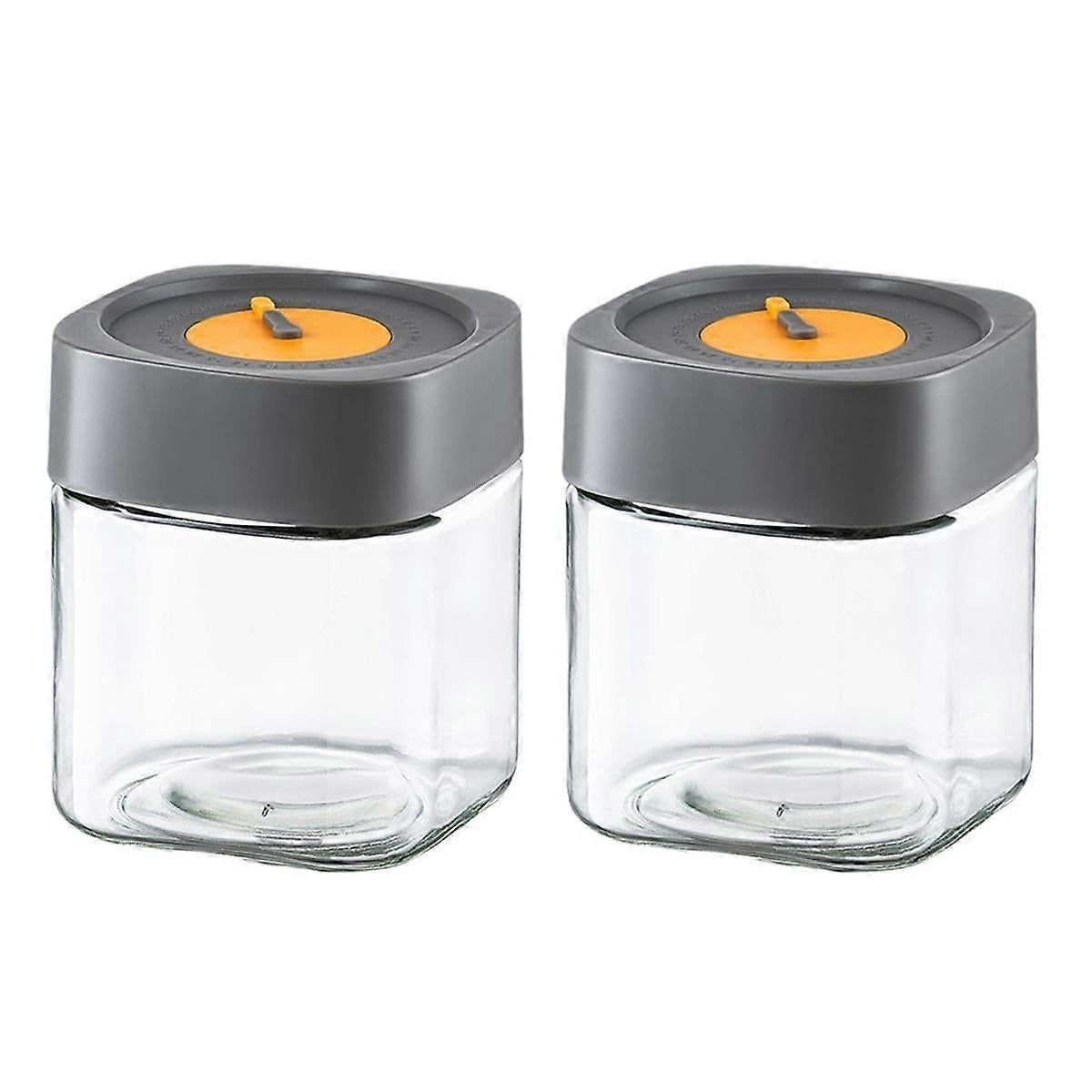 2pcs Glass Jars with Airtight Lids Overnight Oats Salad Food Storage Containers