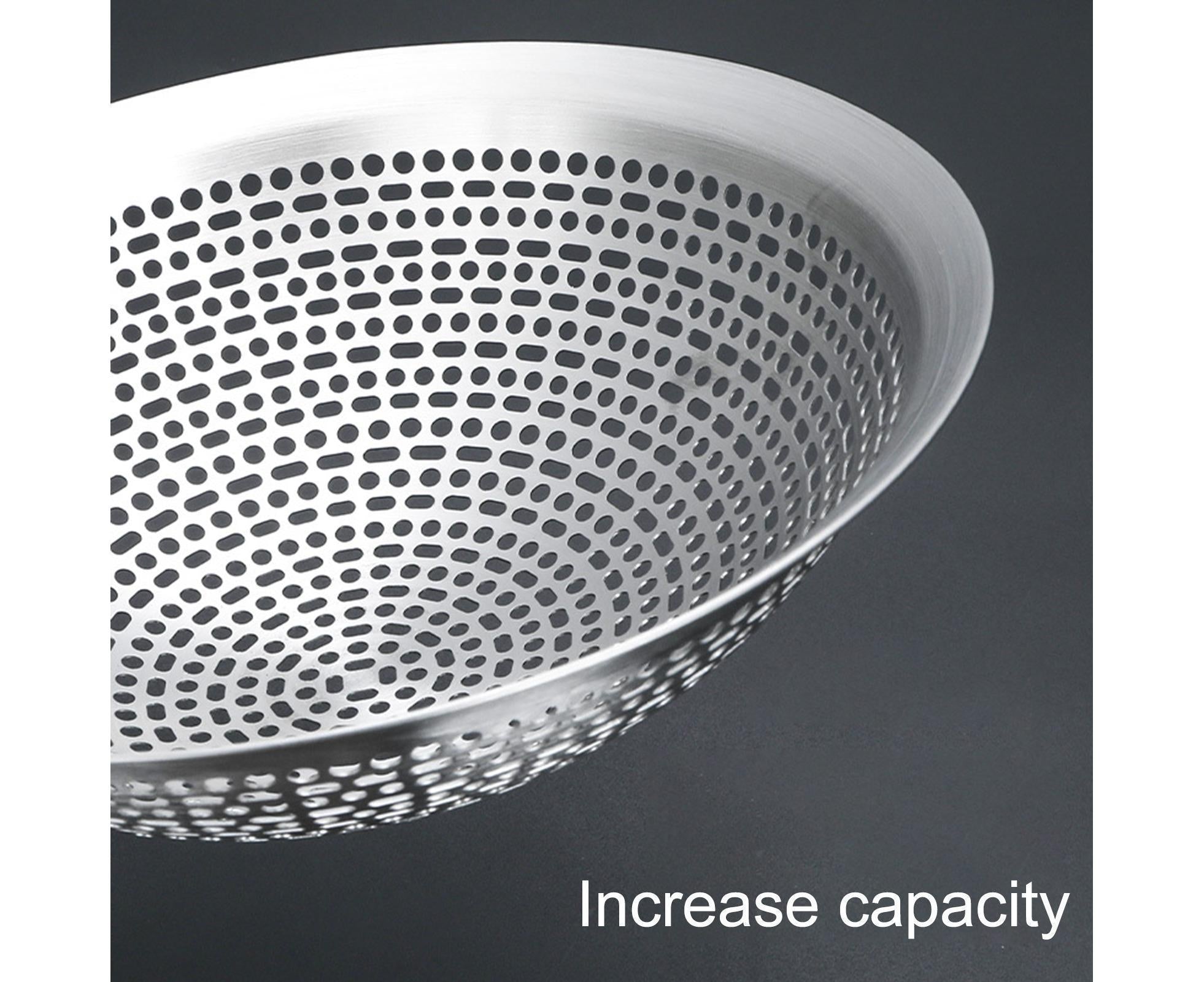 Colander Spoon Anti-scald Handle 304 Stainless Steel Strainer Scoop-L