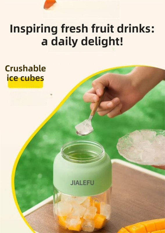 Green Portable 1300ML Multi-Functional Blender with Dual-Drink Lid - 38-Steel Blade Cyclone Juicer & Ice Crusher, Waterproof Type-C Charging