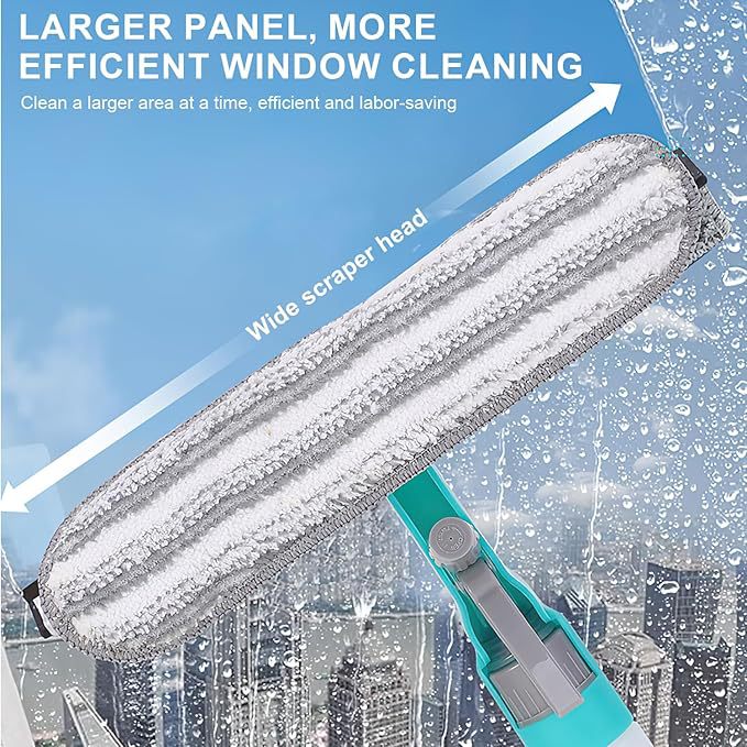 4-in-1 Versatile Window Cleaning Kit (4 Pack) - All-in-One Spray, Squeegee, Brush, and Plush Scrubber