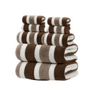 8-Piece Brown Luxury Coral Fleece Towel & Bath Sheet Set - Ultra-Soft High-Density Absorbent Towels Complete Bundle